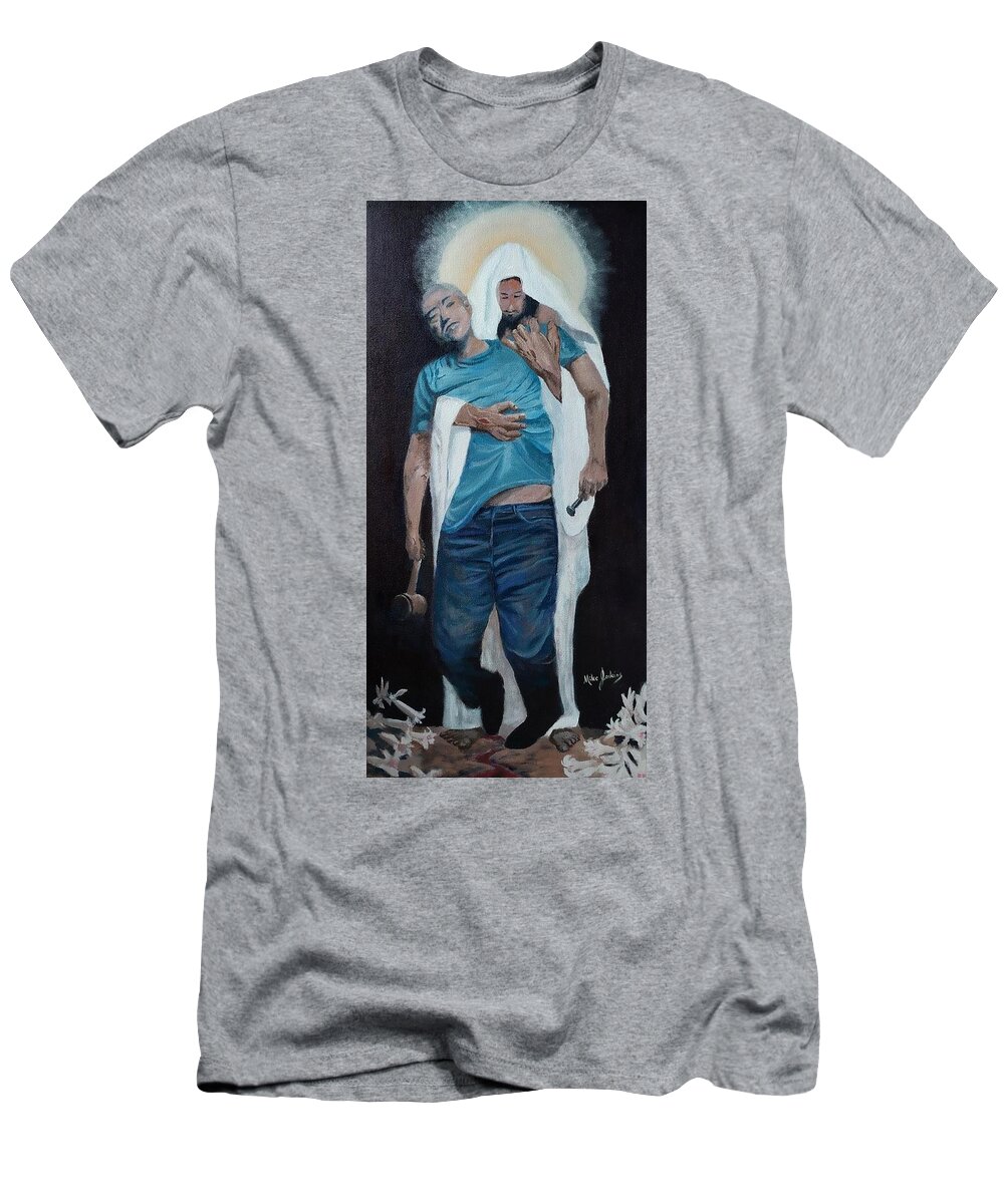 Jesus T-Shirt featuring the painting Forgiven by Mike Jenkins