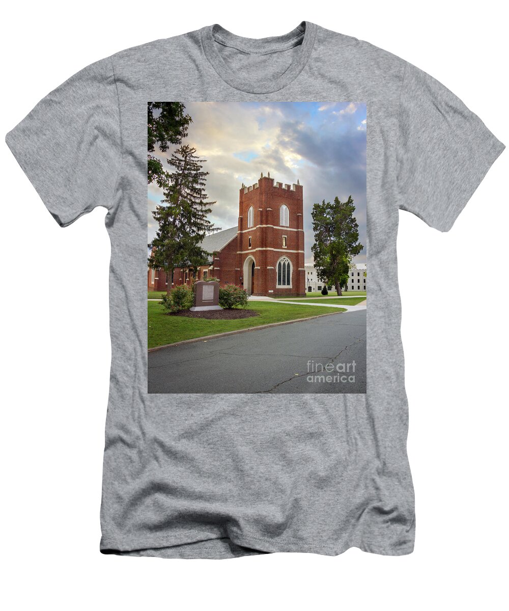Wicker Chapel Fork Union Military Academy T-Shirt featuring the photograph Fork Union Military Academy Wicker Chapel sized for blanket by Karen Jorstad