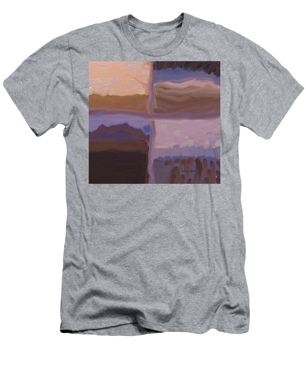 Abstract T-Shirt featuring the mixed media Four Landscapes 2 by Lenore Senior