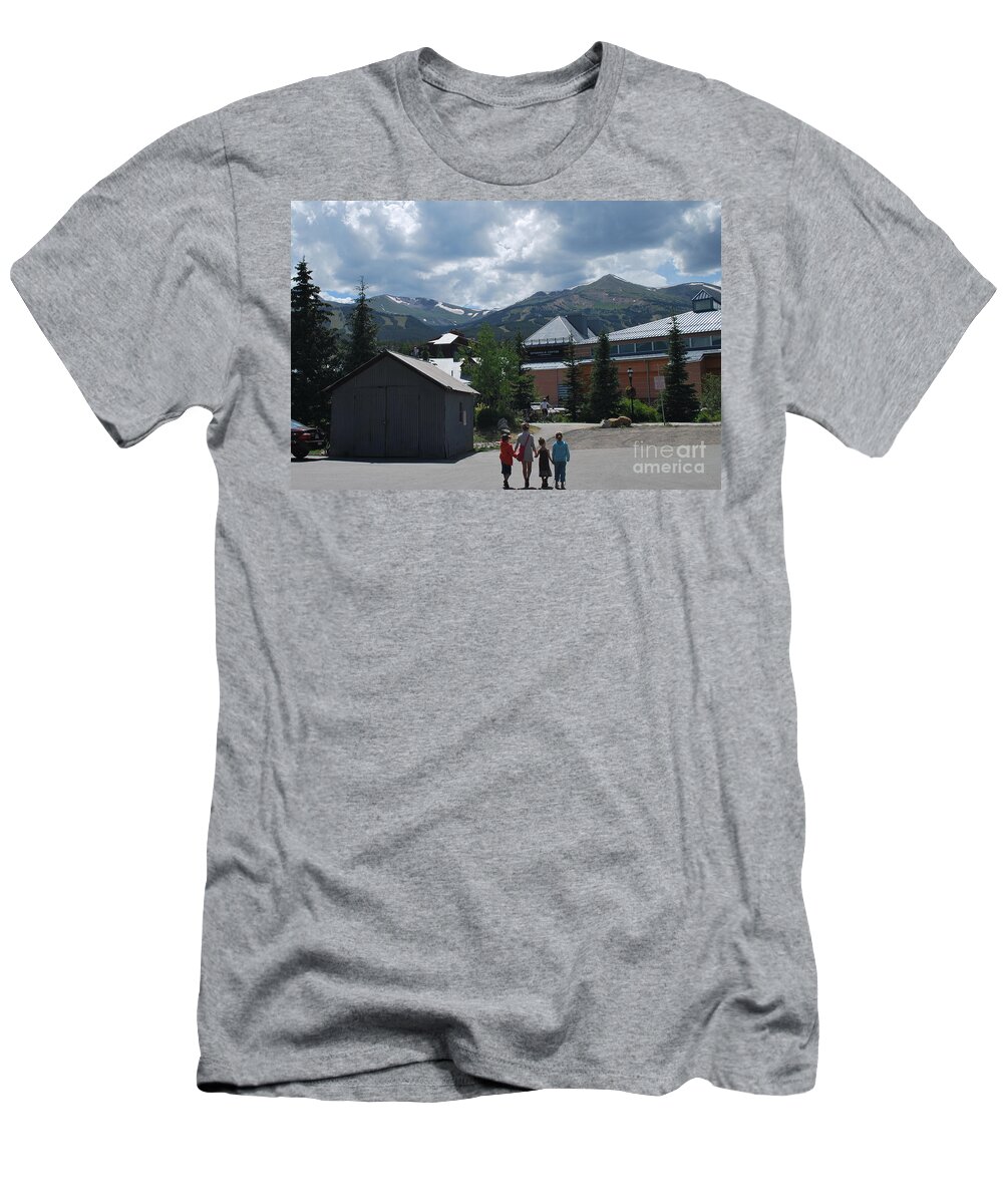 Family T-Shirt featuring the photograph Four Little Children Safe in a Big Beautiful World Telluride Colorado by Heather Kirk