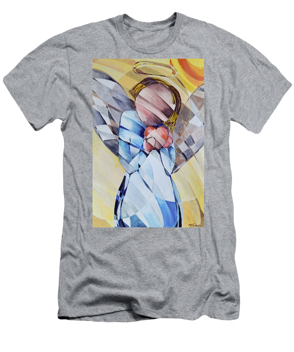 Angel T-Shirt featuring the painting Fractured Angel by Melissa Torres