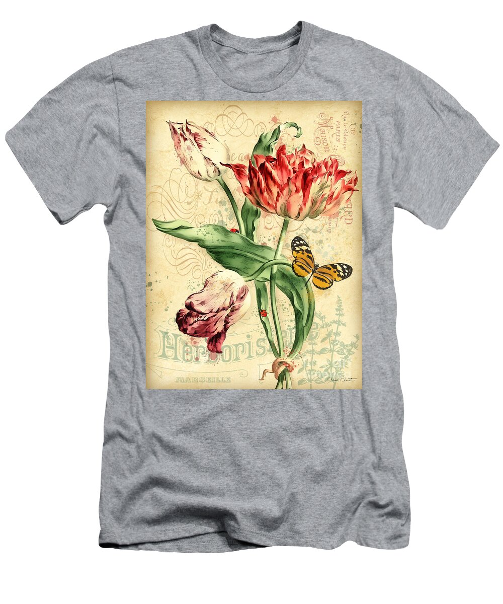  Washy T-Shirt featuring the painting French Florals-JP3835 by Jean Plout