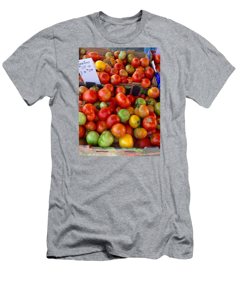 Farmers Market T-Shirt featuring the photograph Fresh Tomatoes by Tiffany Marchbanks