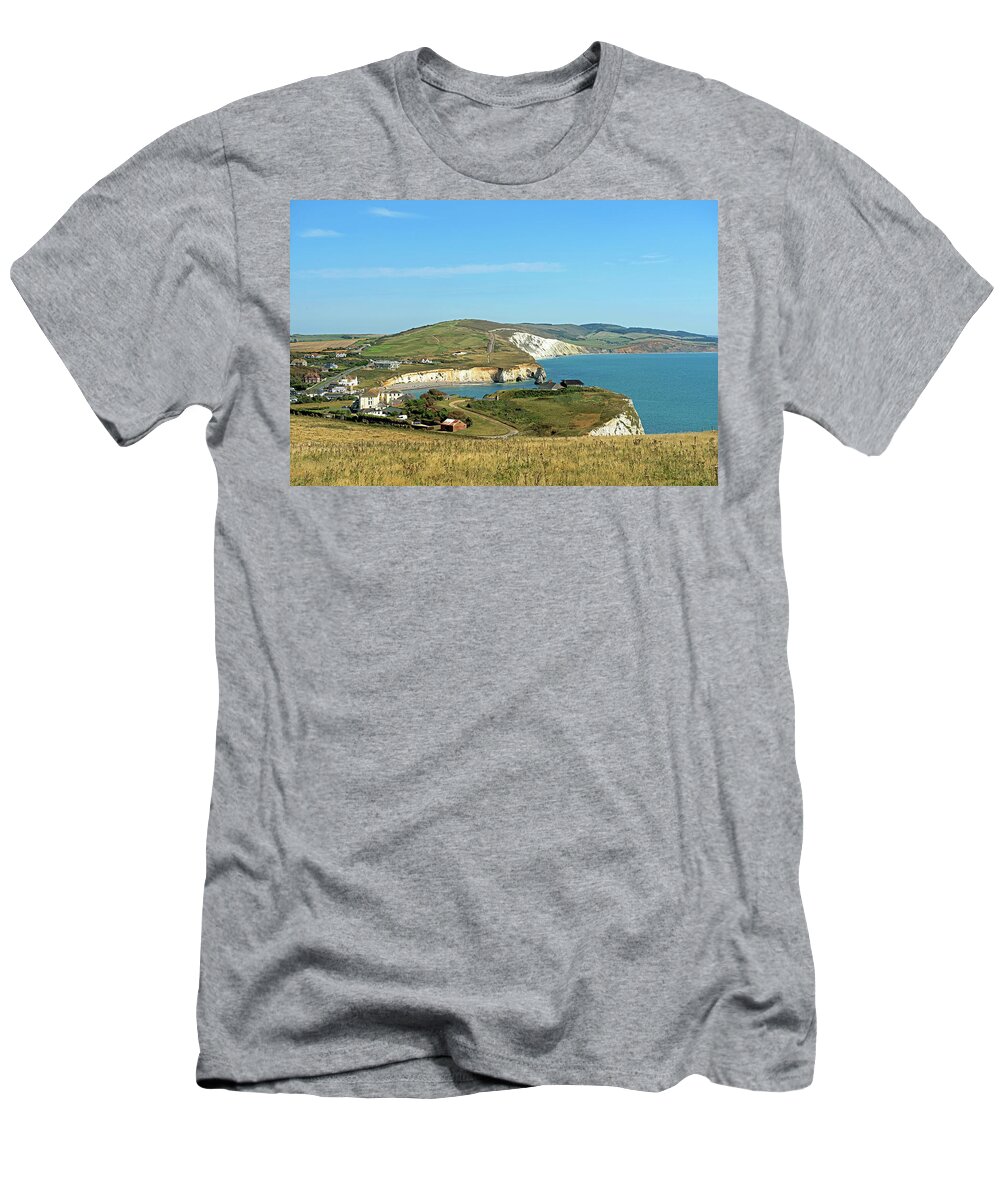 Britain T-Shirt featuring the photograph Freshwater Bay From Tennyson Down by Rod Johnson