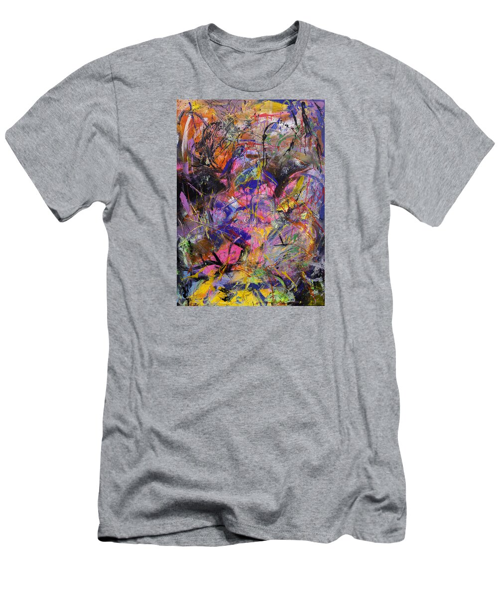 Abstract T-Shirt featuring the painting Fruit Punch Galactica by Julius Hannah
