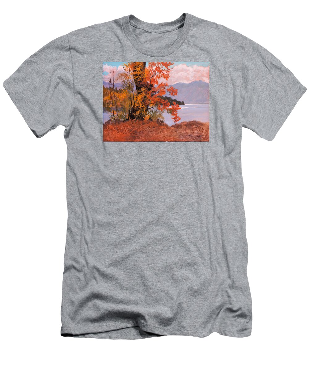 Lake T-Shirt featuring the painting Full Color by Robert Bissett