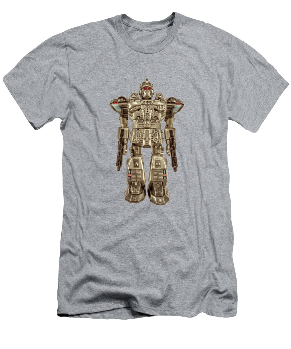 Art T-Shirt featuring the photograph Future Cop Robot on Black by YoPedro
