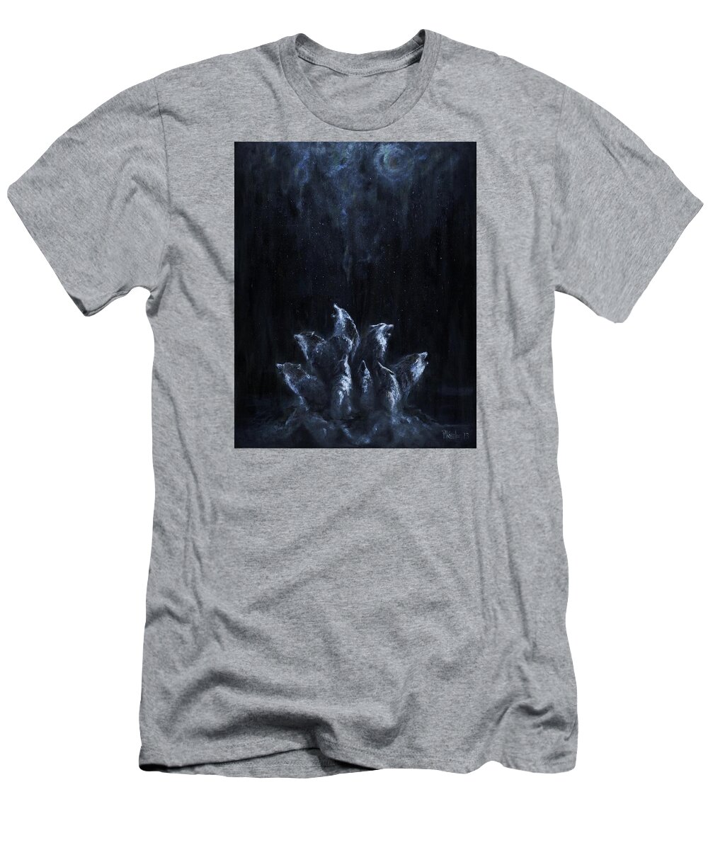 Wolves T-Shirt featuring the painting Gaia's Chorus by Patricia Kanzler