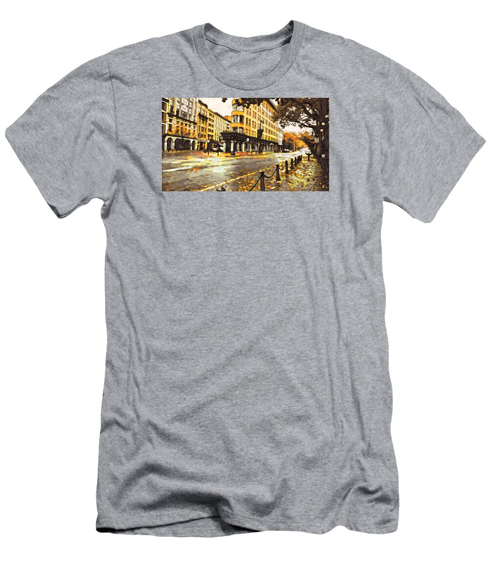 Architecture T-Shirt featuring the digital art Gastown by Cameron Wood
