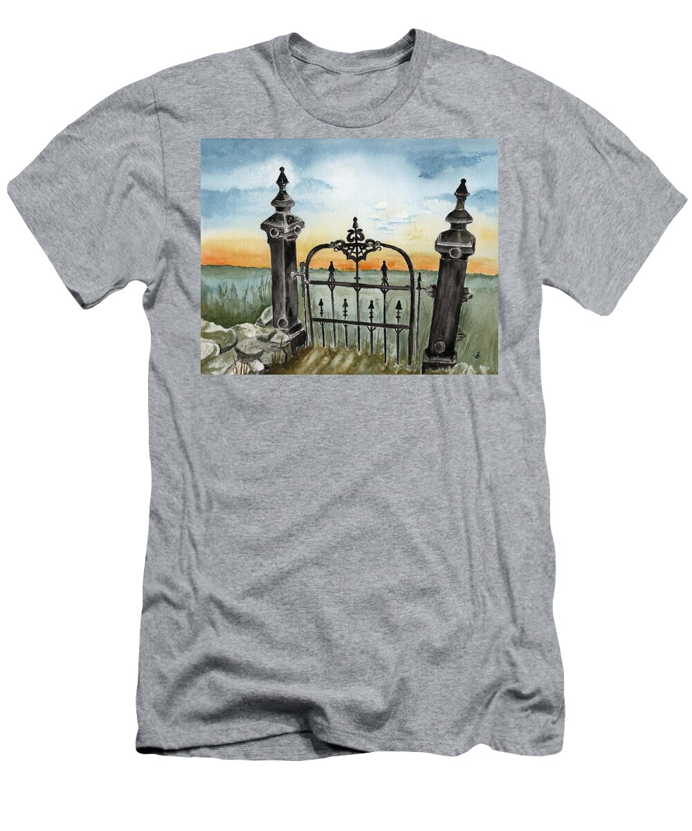 Gate T-Shirt featuring the painting Gateway by Brenda Owen