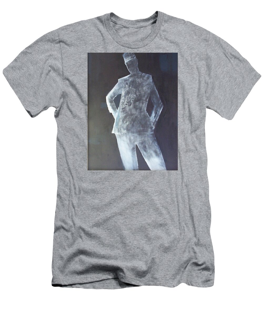 Male T-Shirt featuring the painting Gendarme German by Thomas Tribby