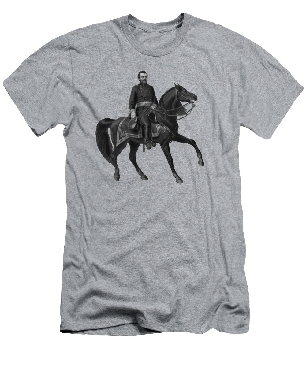Civil War T-Shirt featuring the painting General Grant On Horseback by War Is Hell Store