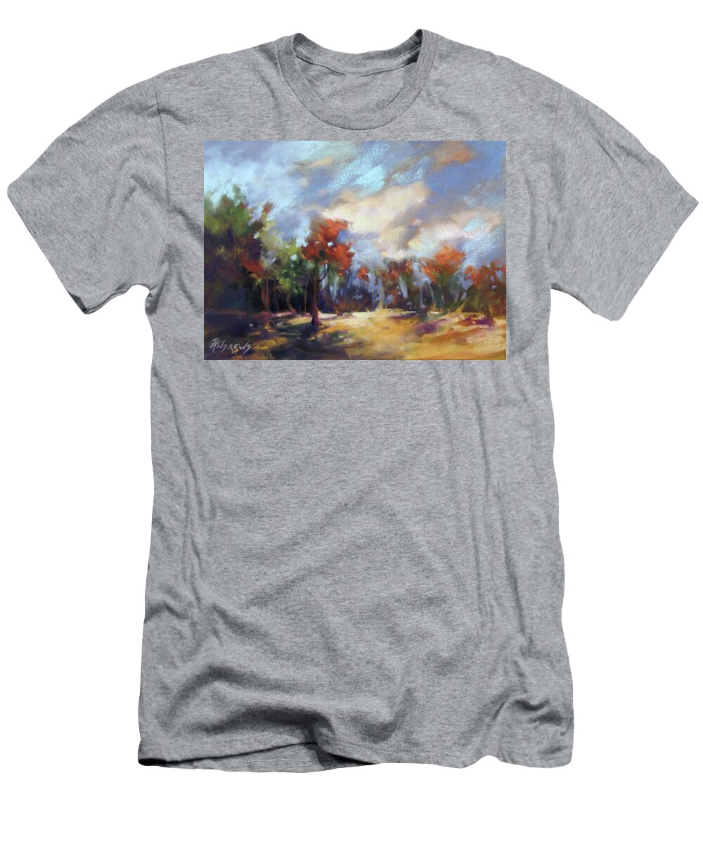 Landscape T-Shirt featuring the painting Gentle Breezes by Rae Andrews