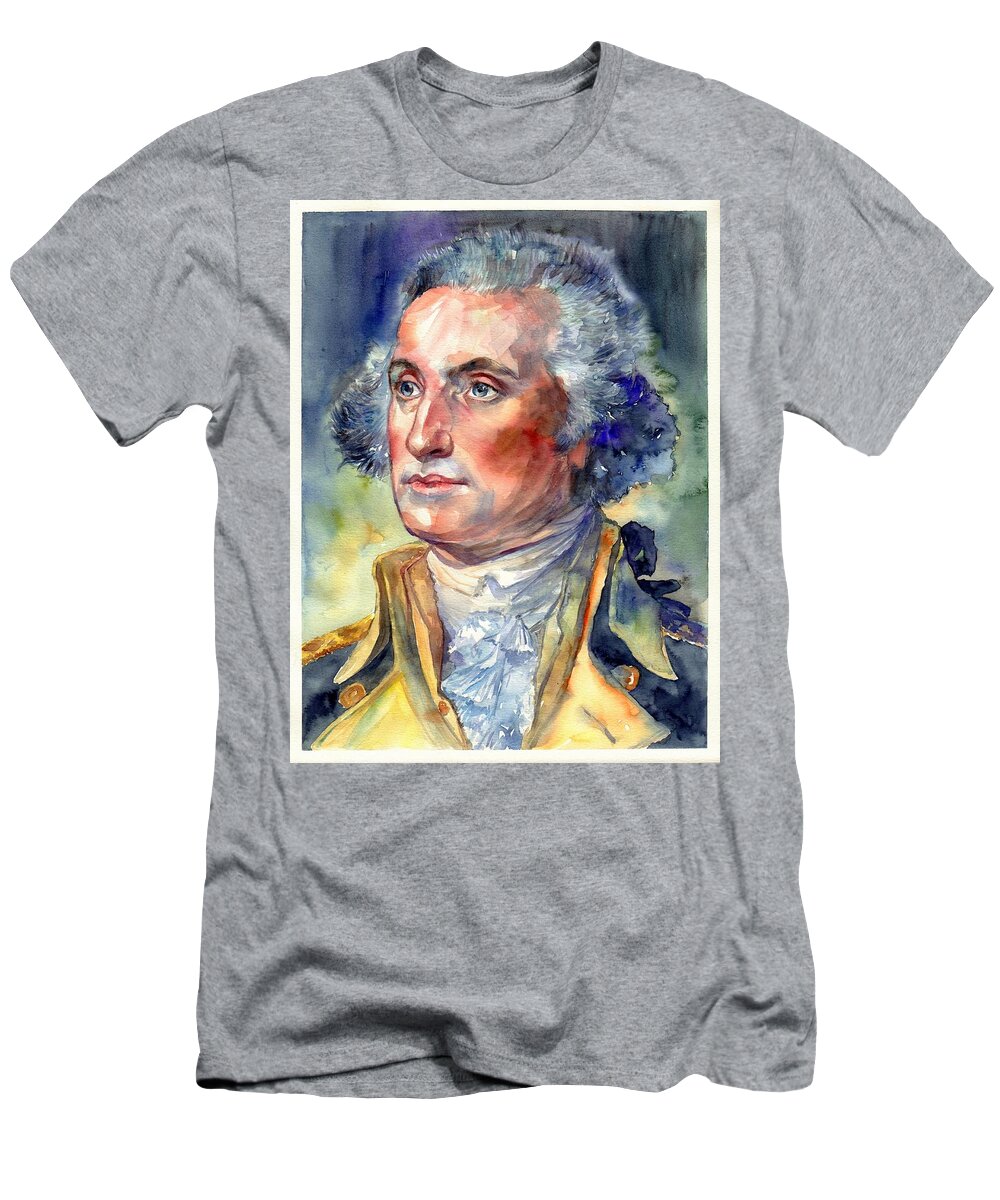 George T-Shirt featuring the painting George Washington portrait by Suzann Sines
