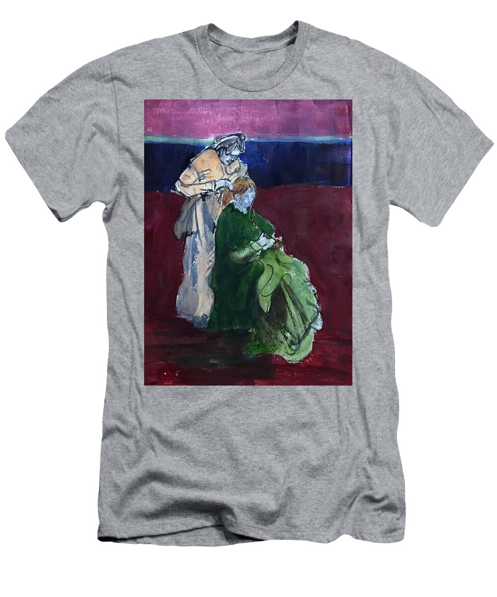 Figurative T-Shirt featuring the painting Ghost of my Mother by Carole Johnson