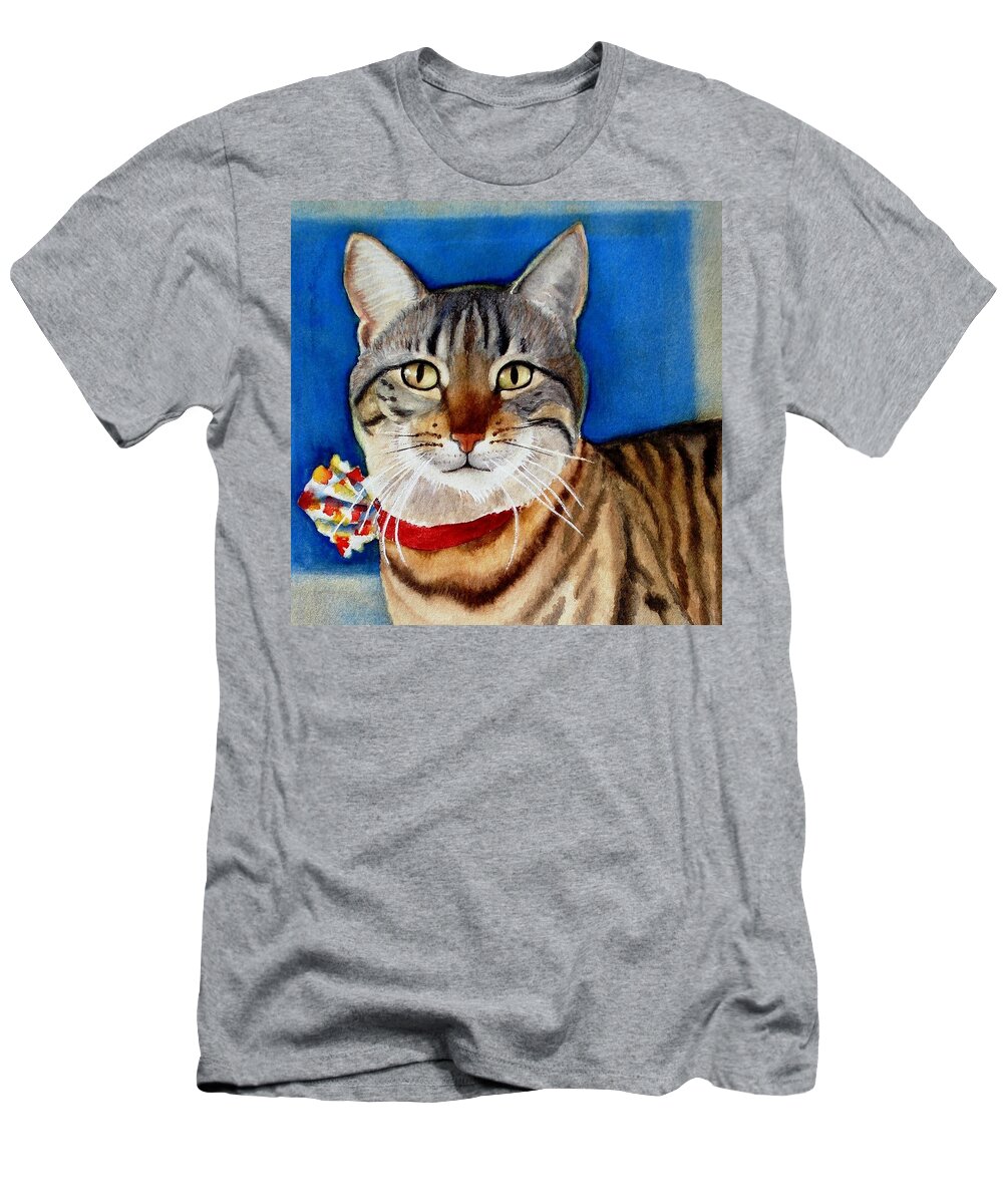 Cat T-Shirt featuring the painting Ginger by Marilyn Jacobson