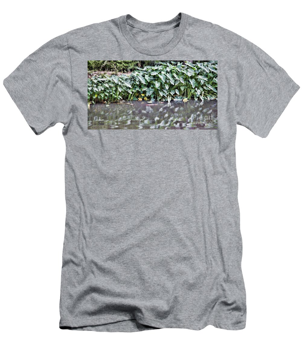 Landscape T-Shirt featuring the photograph Gold Fish Pond Plants by Chuck Kuhn