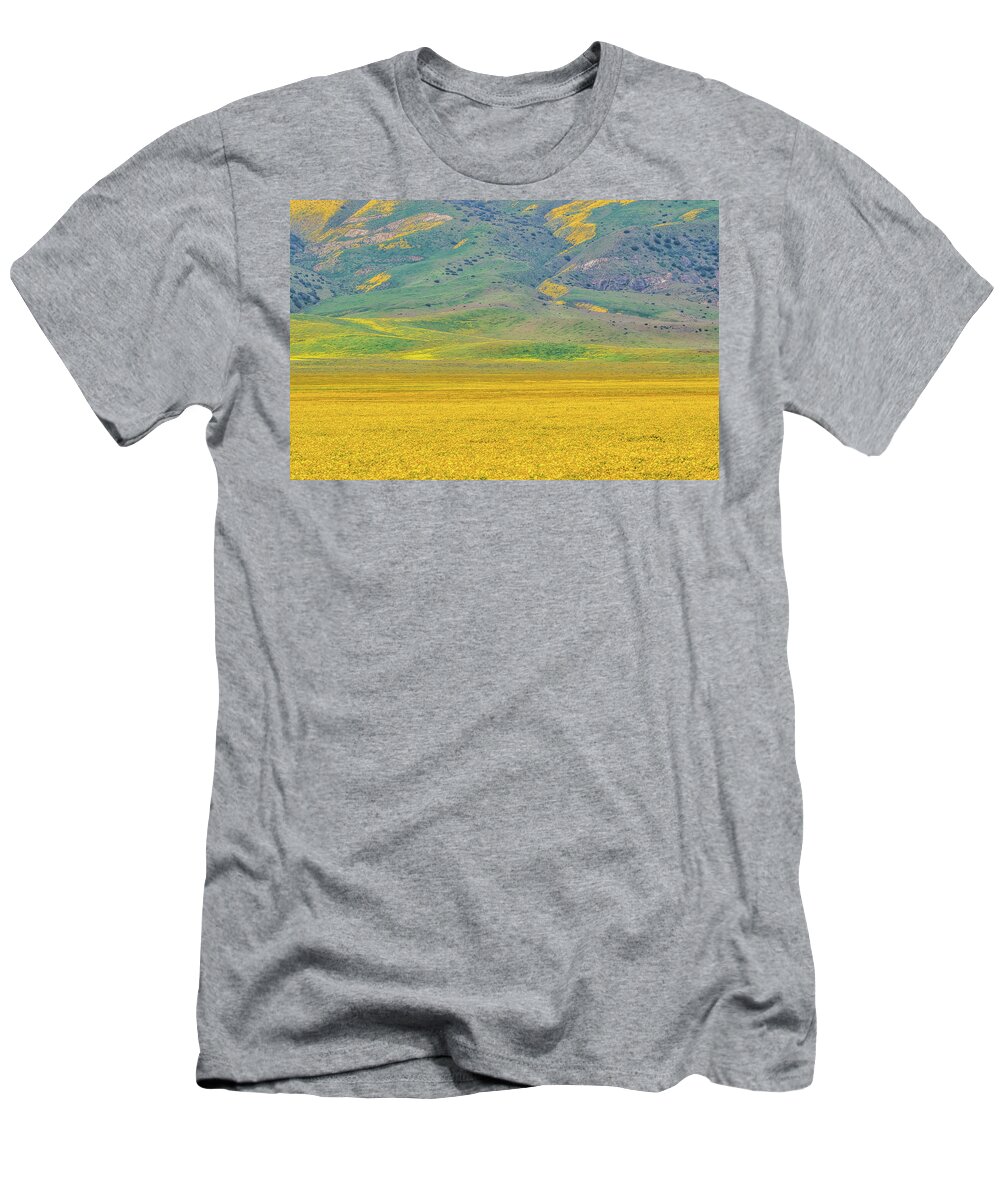 California T-Shirt featuring the photograph Golden Field and Caliente Range by Marc Crumpler