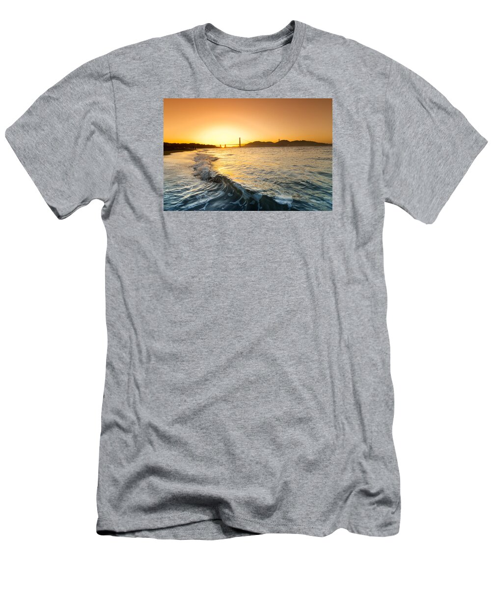  San Francisco T-Shirt featuring the photograph Golden Gate Curl by Sean Davey