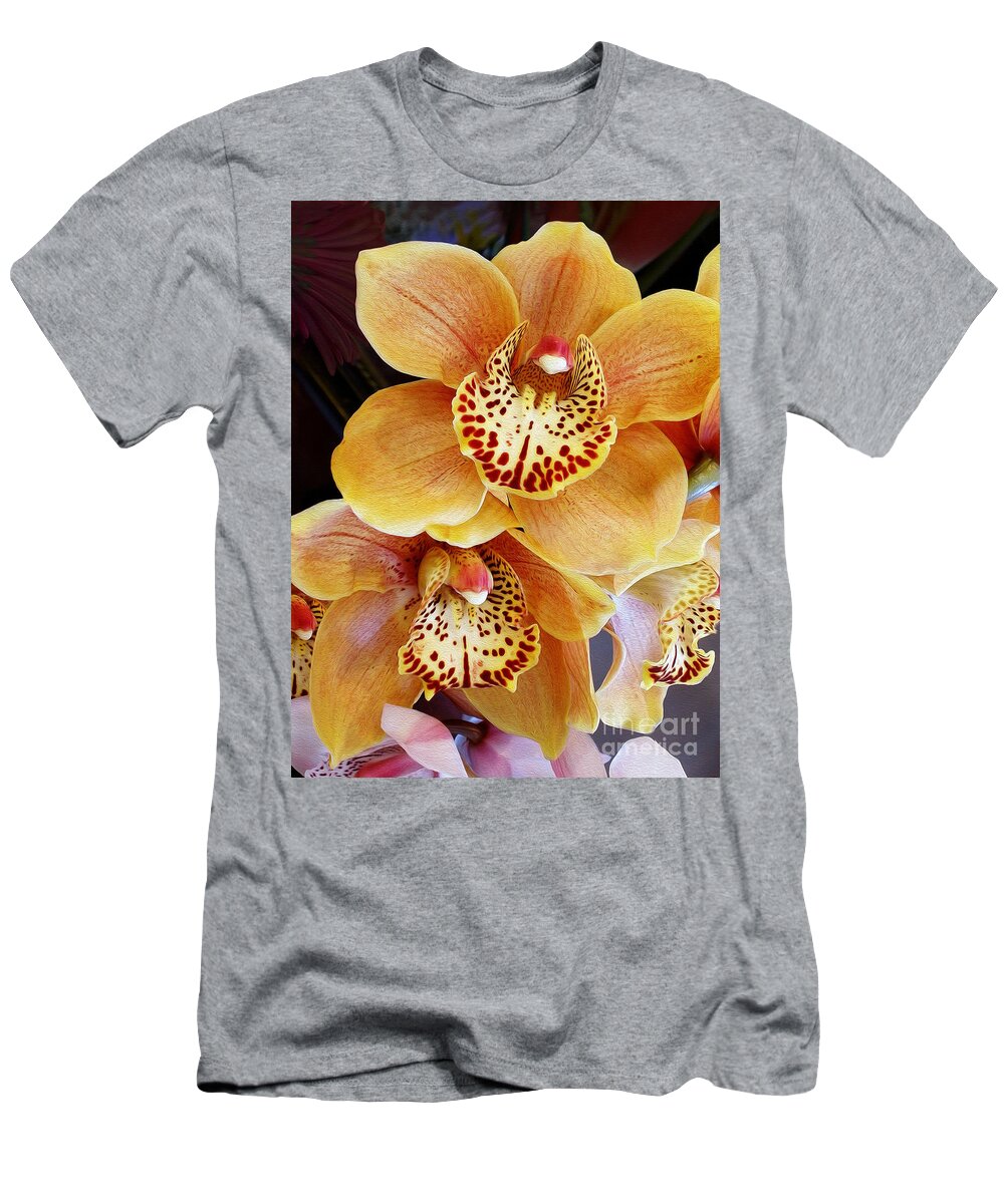 Photography T-Shirt featuring the photograph Golden Orchid by Kaye Menner