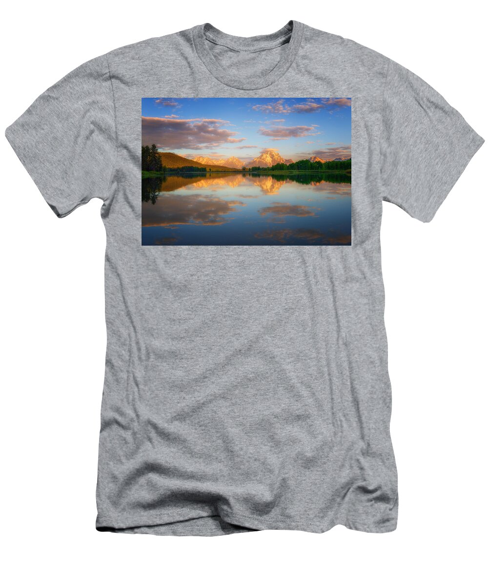 Wyoming T-Shirt featuring the photograph Golden Oxbow Light by Darren White