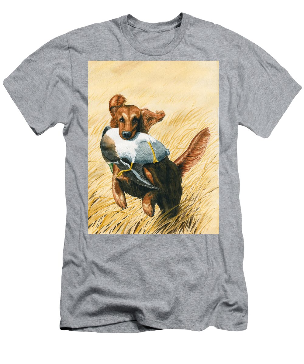 Golden Retriever T-Shirt featuring the painting Golden Retrieve by Timothy Livingston