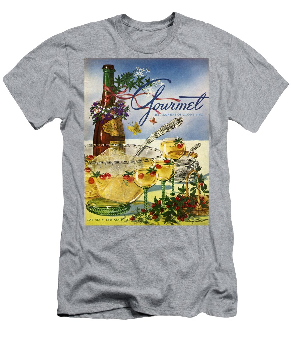 Illustration T-Shirt featuring the photograph Gourmet Cover Featuring A Bowl And Glasses by Henry Stahlhut