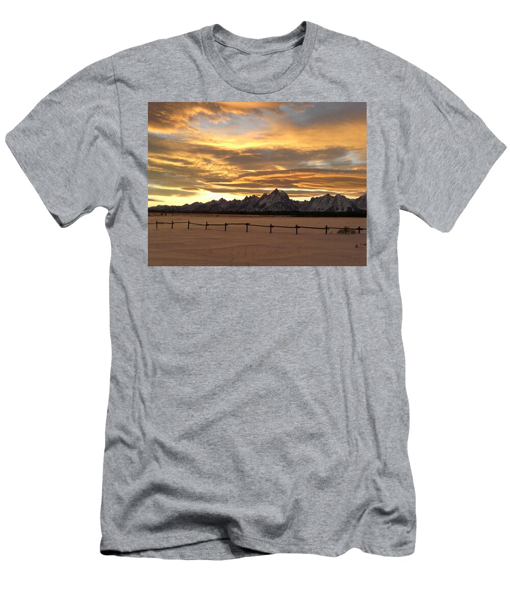 Grand Teton T-Shirt featuring the photograph Grand Tetons in January Glory by David Bader