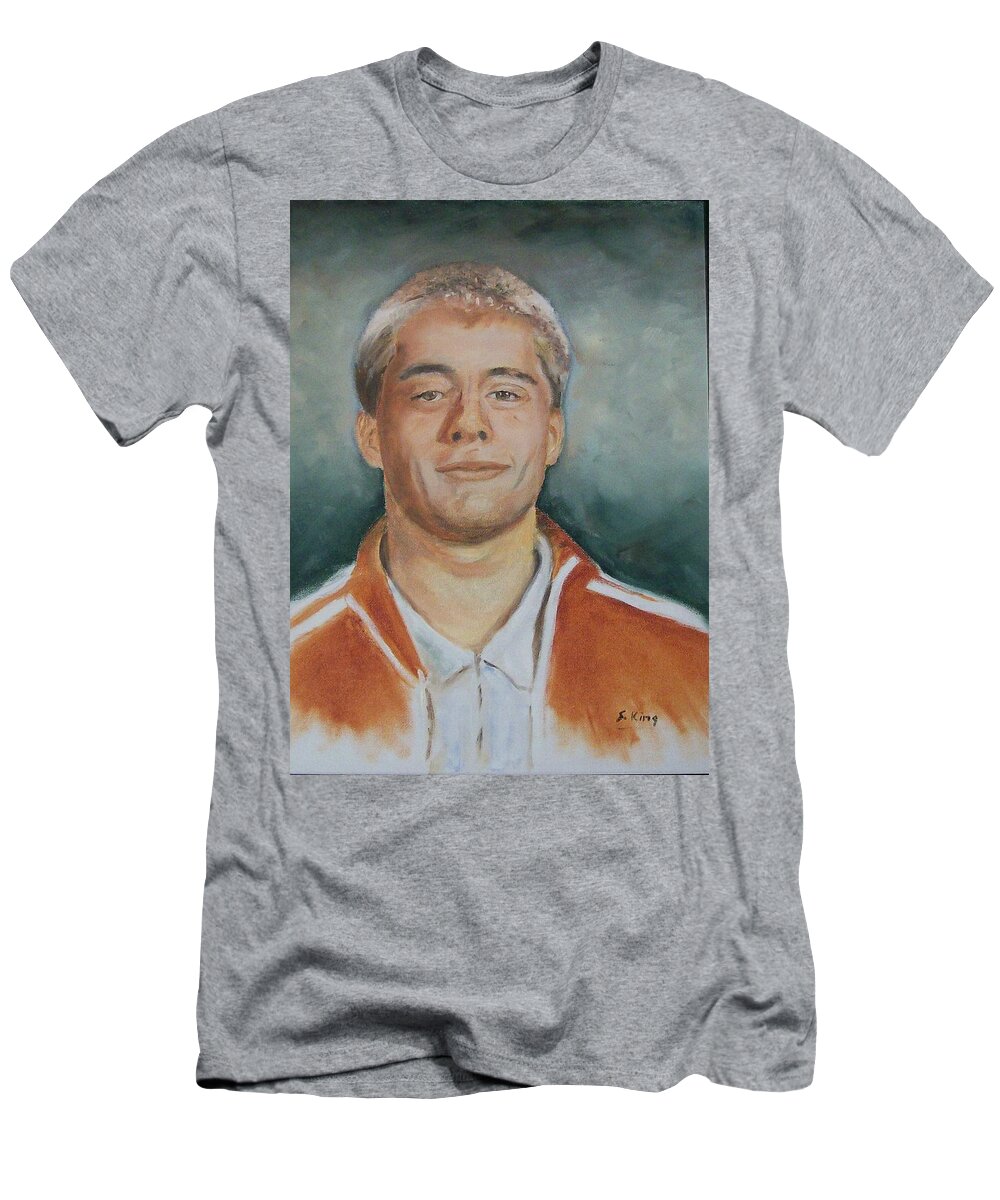 Portrait T-Shirt featuring the painting Grandson by Stephen King