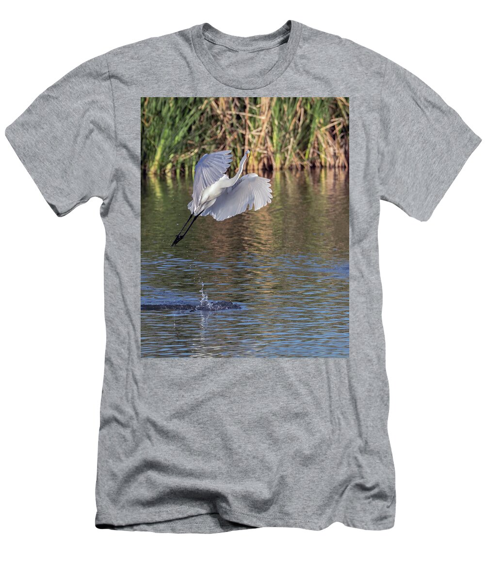 Great T-Shirt featuring the photograph Great Egret 5907-021018-2cr by Tam Ryan