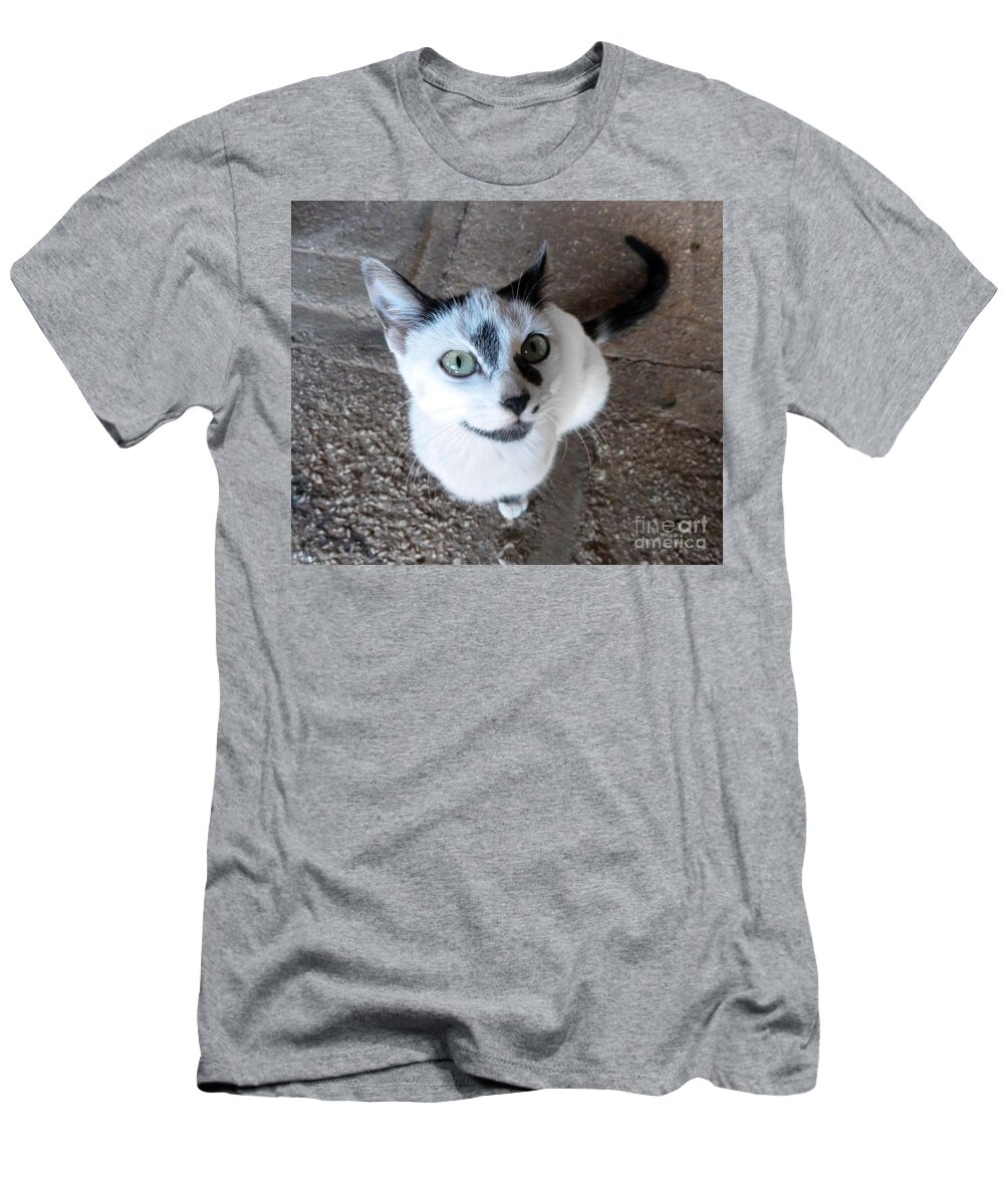 Photography T-Shirt featuring the photograph Green eye cat by Francesca Mackenney
