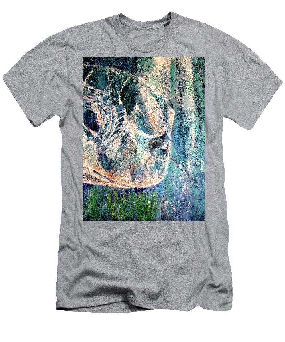 Endangered Species T-Shirt featuring the painting Green Sea Turtle by Toni Willey