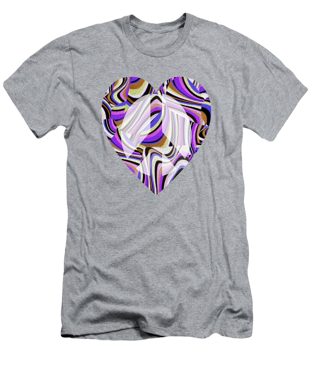  Gravityx9 T-Shirt featuring the mixed media Groovy Retro Renewal - Purple Waves by Gravityx9 Designs