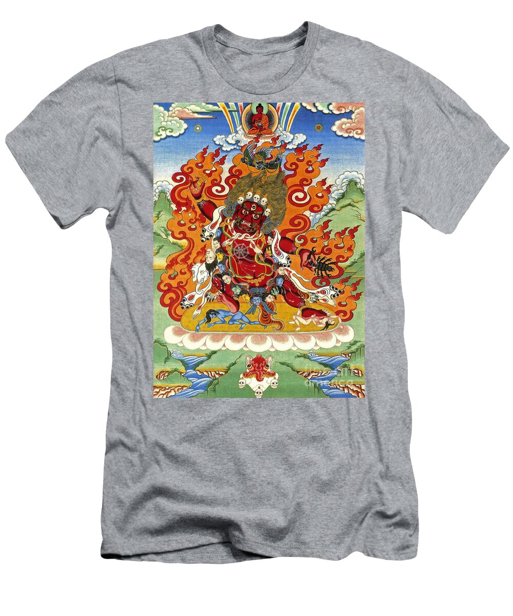 Thangka T-Shirt featuring the painting Guru Dragpo by Sergey Noskov