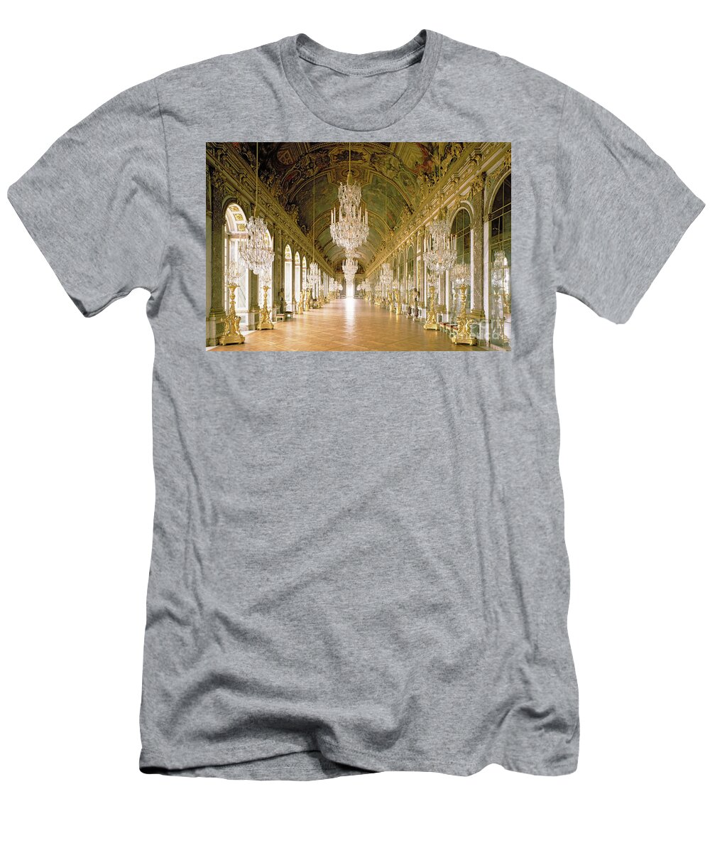 Chandeliers T-Shirt featuring the photograph Hall of Mirrors The Galerie des Glaces by Jules Hardouin Mansart