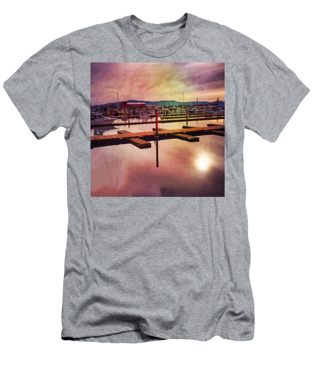 Landscape T-Shirt featuring the photograph Harbor Mood by Chriss Pagani