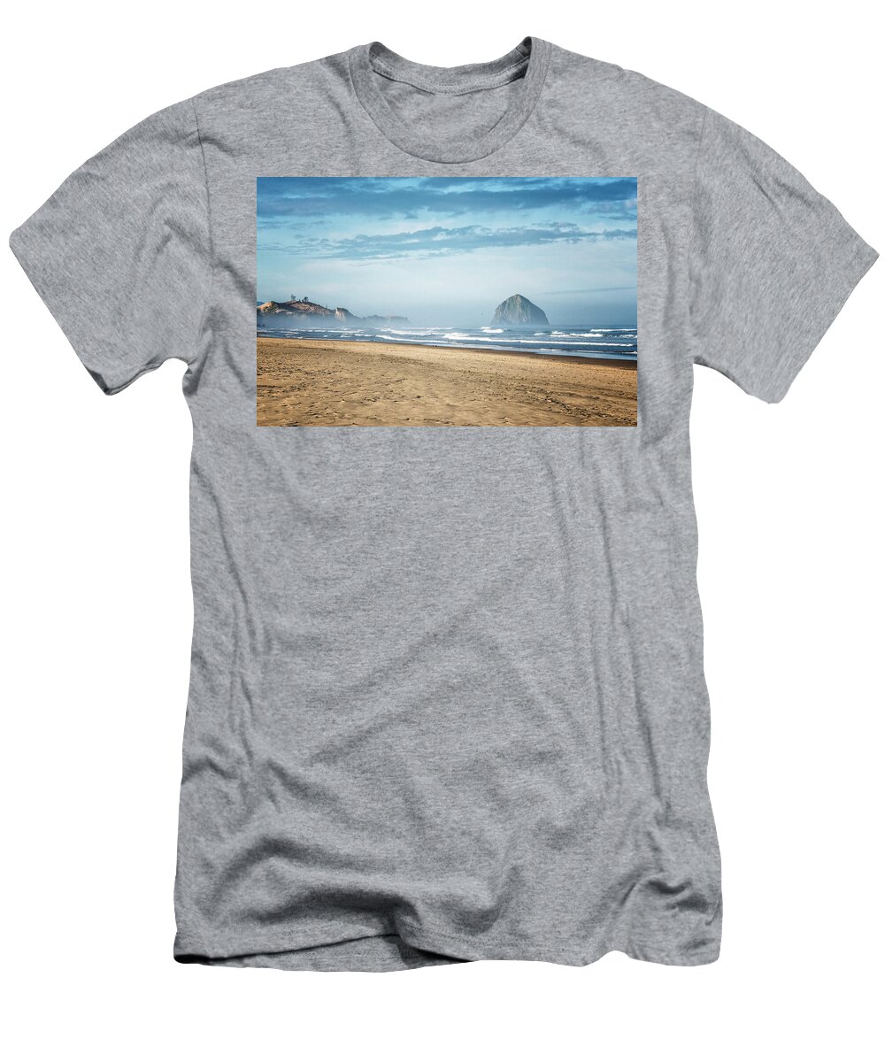 Oregon Coast T-Shirt featuring the photograph Haystack Rock Pacific City by Tom Singleton
