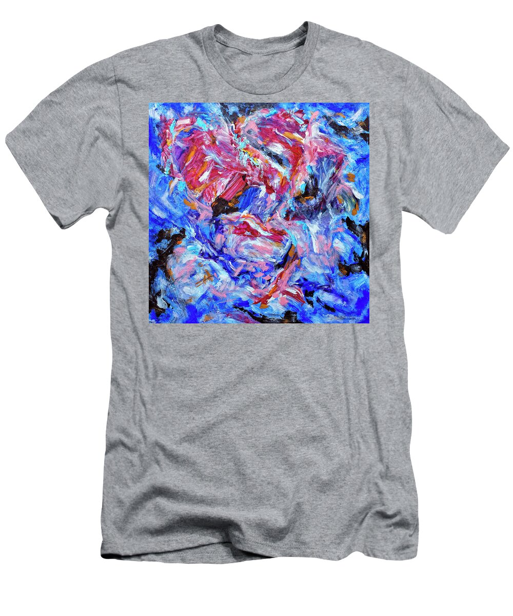 Abstract T-Shirt featuring the painting Heartbreaker by Dominic Piperata