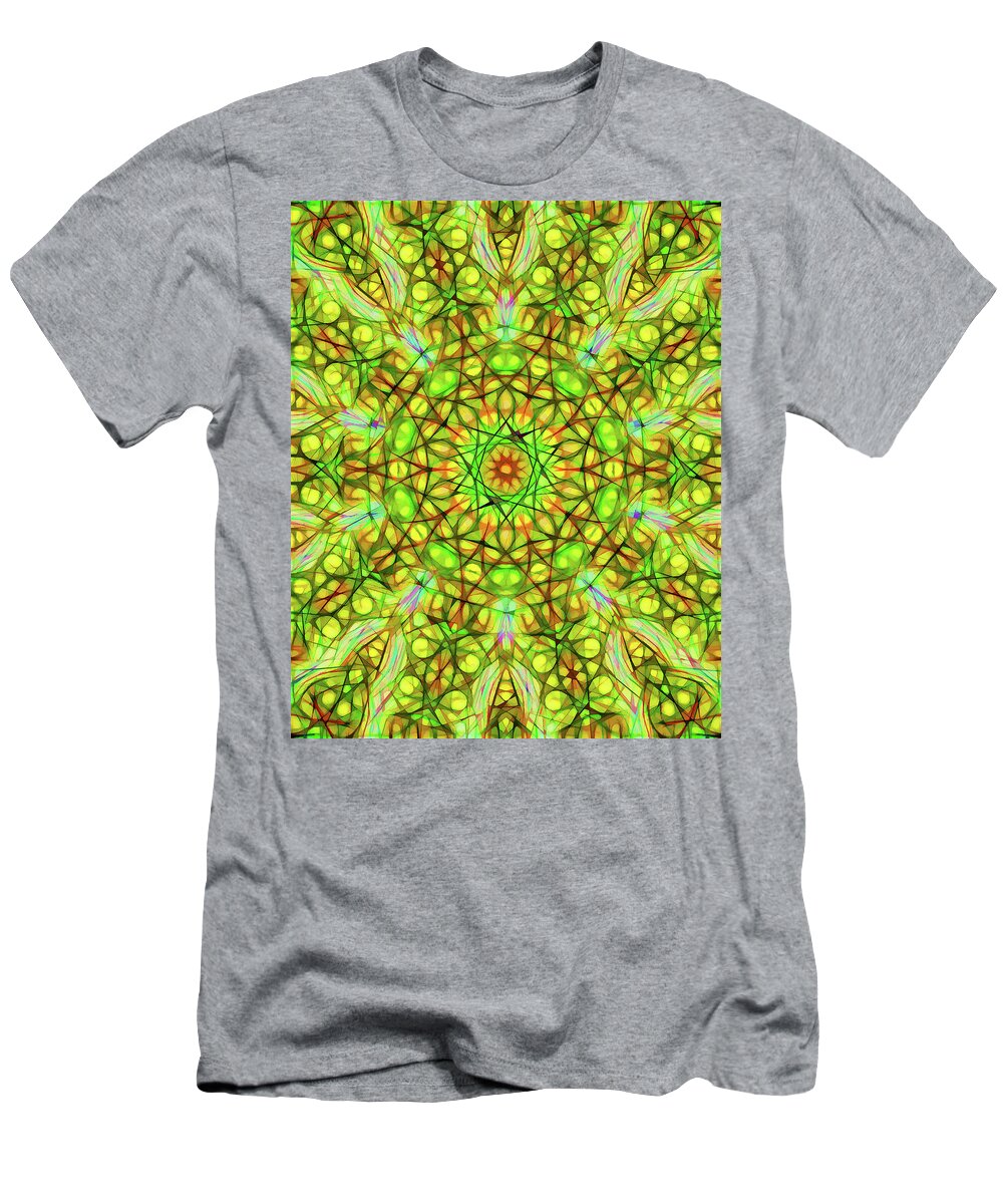 Mandala Art T-Shirt featuring the painting Heaven by Jeelan Clark