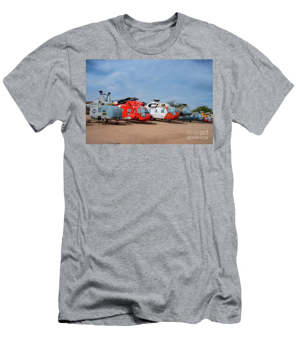 Pima Air And Space Museum T-Shirt featuring the photograph Helicopter Row by Bob Phillips