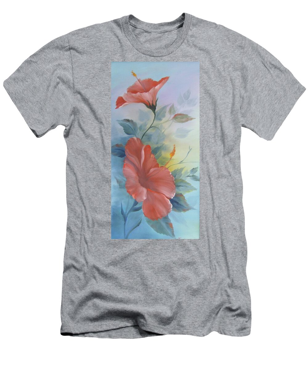 Hibiscus T-Shirt featuring the painting Hibiscus by Debra Campbell
