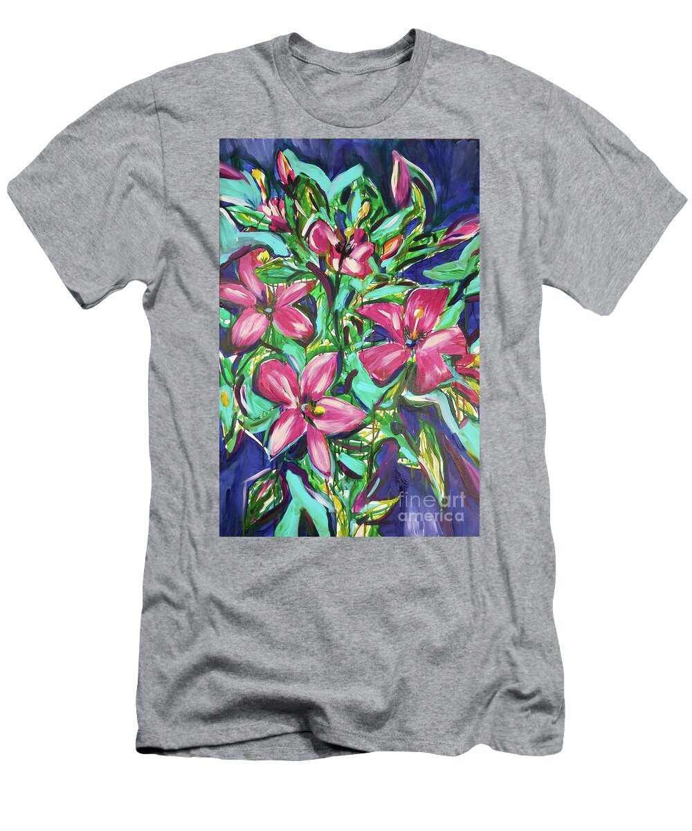 Hibiscus T-Shirt featuring the painting Hibiscus Glory by Catherine Gruetzke-Blais