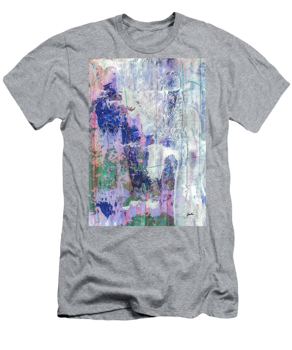Abstract T-Shirt featuring the painting Hiding Behind Thoughts - Modern Abstract Art Painting by Modern Abstract