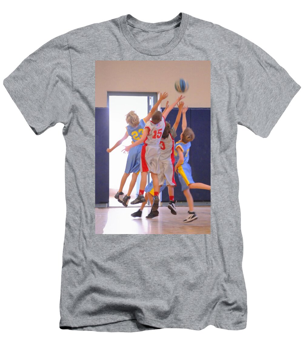 Basketball T-Shirt featuring the photograph High Fives by Richard Omura