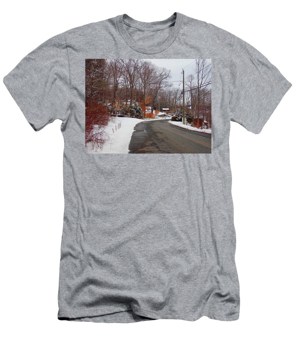 Highland T-Shirt featuring the photograph Highland Lake Road 1 by Nina Kindred