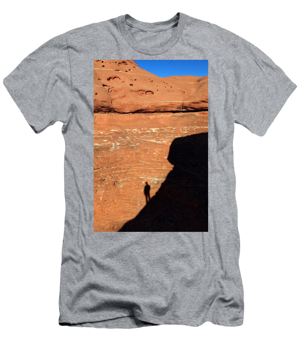 Canyonlands T-Shirt featuring the photograph hiker in Canyonlands NP by Pierre Leclerc Photography