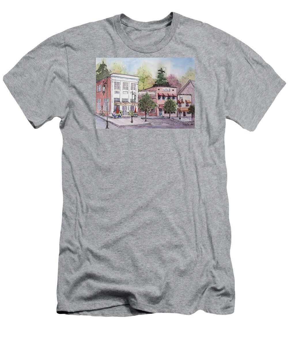 Historic Blue Ridge T-Shirt featuring the painting Historic Blue Ridge, Georgia by Gretchen Allen