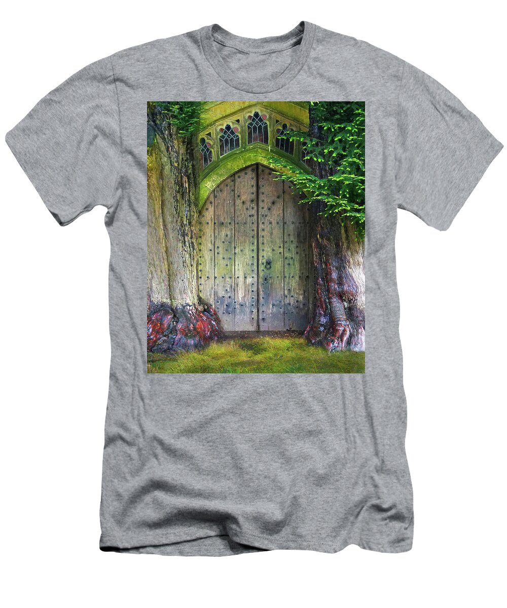 Hobbit T-Shirt featuring the digital art Hobbit Door by Vicki Lea Eggen