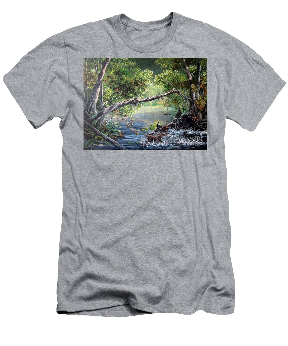 Hogs and Dogs- Swamp Music T-Shirt by Daniel Butler - Pixels