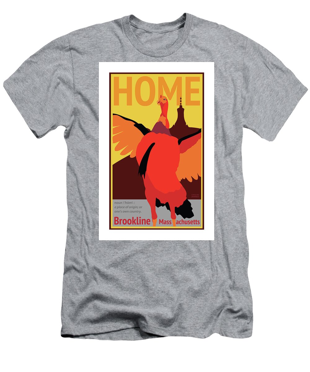 Brookline T-Shirt featuring the digital art Home by Caroline Barnes